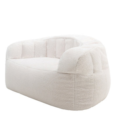 icon Norbu Borg Fleece XL Bean Bag Sofa Off white Bean Bag Chair DIY at B Q