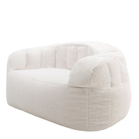 icon Norbu Borg Fleece XL Bean Bag Sofa Off-white Bean Bag Chair