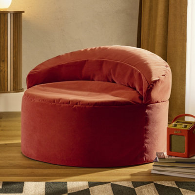 icon Orb Velvet Accent Chair Bean Bag, Spciy Terracotta