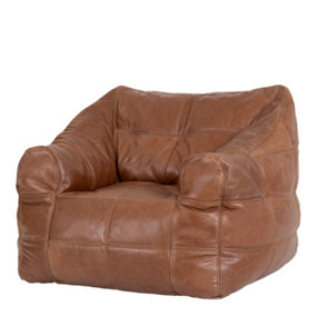 icon Oxford Leather Armchair Bean Bag Chair Brown