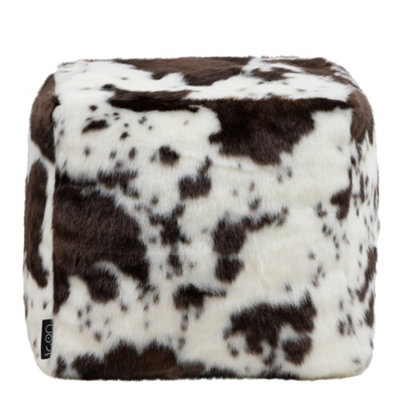 Faux on sale cowhide ottoman