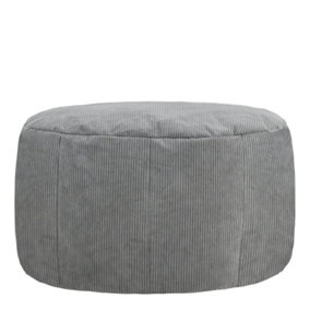 icon Remi Fine Cord Bean Bag Pouffe Grey Large Footstools