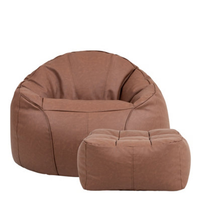 Faux leather deals bean bag chair