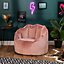 icon Sirena Scallop Chair Bean Bag Dusk Pink Velvet Bean Bags