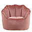icon Sirena Scallop Chair Bean Bag Dusk Pink Velvet Bean Bags