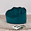 icon Sirena Scallop Chair Bean Bag Teal Green Velvet Bean Bags