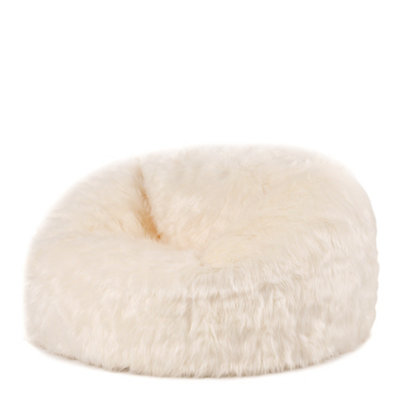 Faux Fur Classic Bean Bag Chair - Blue