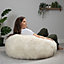icon Soho Classic Faux Fur Bean Bag Chair Natural