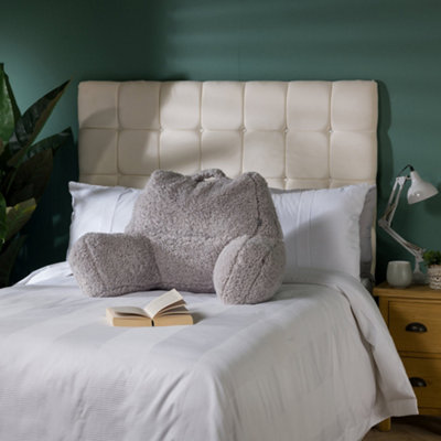 icon Teddy Bear Cuddle Cushion Grey Reading Support Pillow