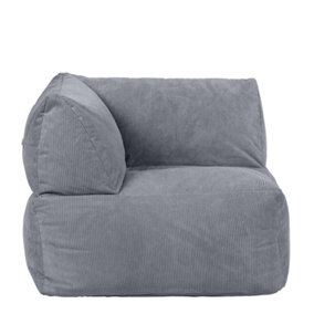 icon Tetra Charcoal Grey Corduory Floor Sofa Bean Bag Corner Section Chair