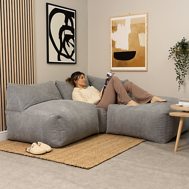 Cord Charcoal Grey Modular Sofa Set