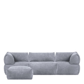 icon Tetra Fine Cord Charcoal Grey Modular Sofa Set (4 individual sections) - Combination Four