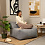 icon Tetra Fine Cord Charcoal Grey Recliner and Slab Footstool