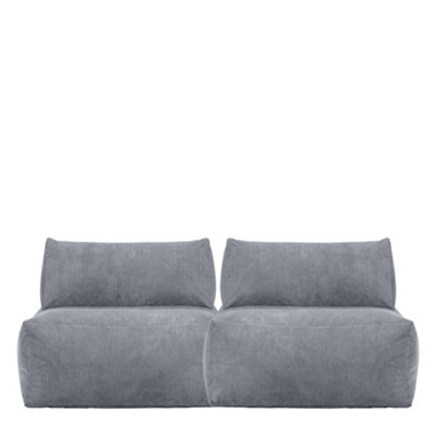 icon Tetra Fine Cord Charcoal Grey Recliner Section for Floor Sofa (Set of 2)