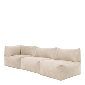 icon Tetra Fine Cord Natural Modular Sofa Set (3 individual sections) - Combination Three