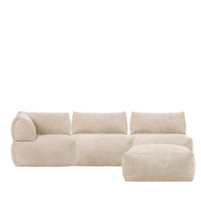 icon Tetra Fine Cord Natural Modular Sofa Set (4 individual sections) - Combination Five