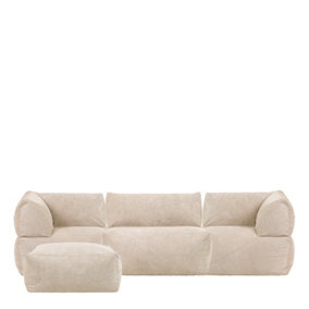 icon Tetra Fine Cord Natural Modular Sofa Set (4 individual sections) - Combination Four