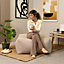 icon Tetra Fine Cord Natural Recliner and Slab Footstool