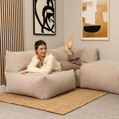 icon Tetra Fine Natural Cord Recliner Section for Floor Sofa Set of 2