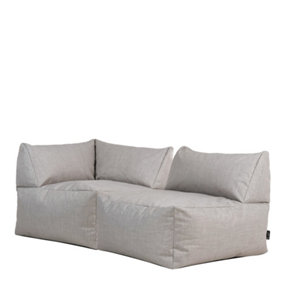 icon Tetra Indoor Outdoor Modular Bean Bag Grey Floor Corner Sofa - Combination 2, 2pc