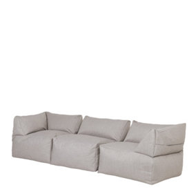 icon Tetra Indoor Outdoor Modular Bean Bag Grey Floor Corner Sofa - Combination 7, 3pc