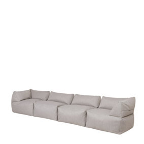 icon Tetra Indoor Outdoor Modular Bean Bag Grey Floor Corner Sofa - Combination 8, 4pc