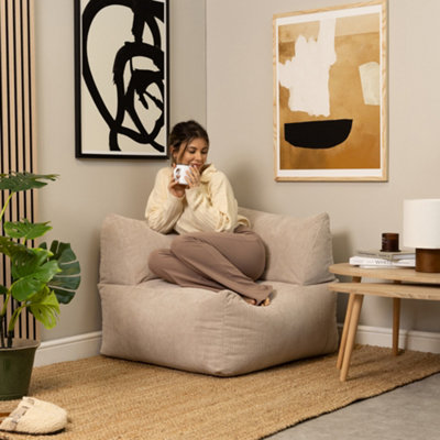 icon Tetra Natural Corduory Floor Sofa Bean Bag Corner Section