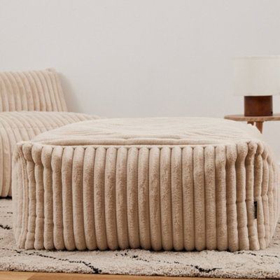 icon Tetra Ribbed Faux Fur Floor Sofa Bean Bag Extra Large Pouffe Section