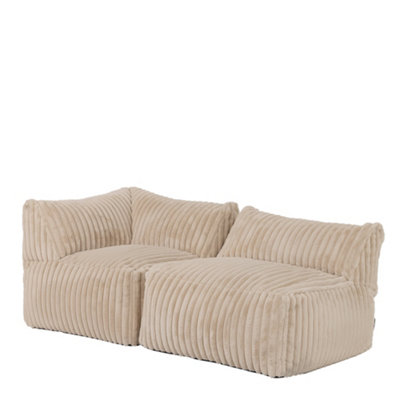 icon Tetra Ribbed Faux Fur Modular Sofa Bean Bag - Natural (2pc) | DIY ...