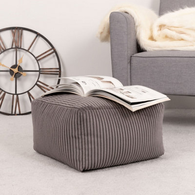 Jumbo cord footstool deals charcoal