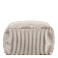 icon Theo Corduroy Bean Bag Pouffe Natural Footstool Bean Bags