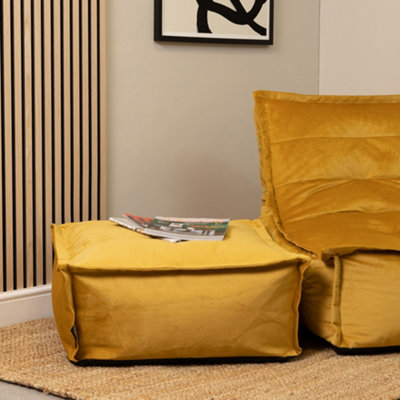 Ochre deals velvet footstool