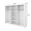 Idea 01 Contemporary Mirrored Sliding 3 Door Wardrobe 6 Shelves 2 Rails White (H)2150mm (W)2500mm (D)600mm