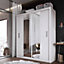 Idea 02 Contemporary Mirrored Sliding 2 Door Wardrobe 5 Shelves 1 Hanging Rail White (H)2150mm (W)1800mm (D)600mm
