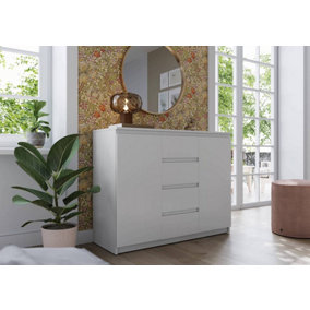 Idea 04 Contemporary Sideboard Cabinet 4 Drawers 2 Doors 2 Shelves White (H)850mm (W)1090mm (D)400mm