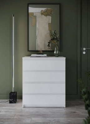 Idea 06 Contemporary Chest Of Drawers 4 Drawers White (H)850mm (W 