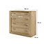 Idea 10 Contemporary Chest Of Drawers Silver Handles 4 Drawers Oak Effect (H)910mm (W)1000mm (D)420mm