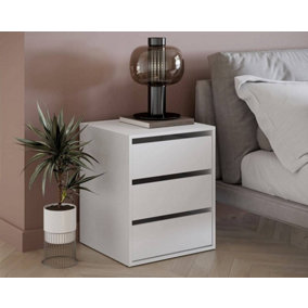 Idea 13 Contemporary Chest Of Drawers Internal Cabinet Bedside 3 Drawers White(H)600mm (W)500mm (D)470mm