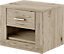 Idea Contemporary Bedside Table 1 Drawer 1 Open Storage Compartment Oak San Remo Effect(H)410mm (W)500mm (D)420mm