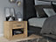 Idea Contemporary Bedside Table 1 Drawer 1 Open Storage Compartment Oak Shetland Effect (H)410mm (W)500mm (D)420mm
