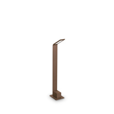 Ideal Lux Agos Integrated LED Outdoor Short Bollard Brown 670Lm 3000K IP54
