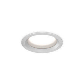 Ideal Lux Basic Ip65 Integrated LED Round Recessed Downlight Matte White 1550Lm 3000K