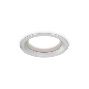 Ideal Lux Basic Ip65 Integrated LED Round Recessed Downlight Matte White 2250Lm 3000K