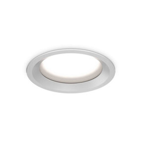Ideal Lux Basic Ip65 Integrated LED Round Recessed Downlight Matte White 3200Lm 3000K