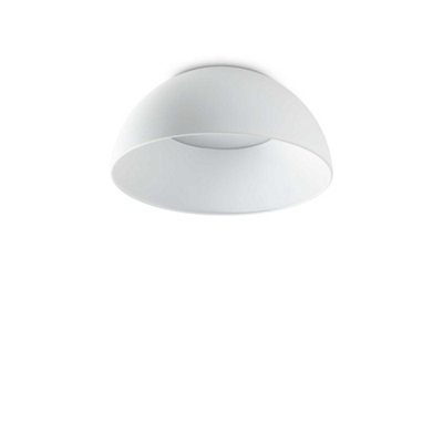 Ideal Lux Corolla Integrated LED Bowl Semi Flush Ceiling Light White 2800Lm 3000K