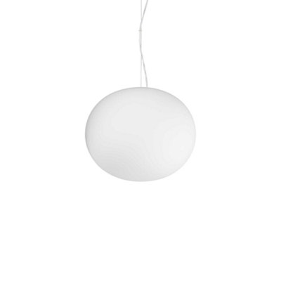 Ideal Lux Cotton Globe Pendant Ceiling Light White 30cm