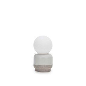Ideal Lux Cream Globe Table Lamp Cement 19cm