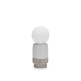 Ideal Lux Cream Globe Table Lamp Cement 22cm