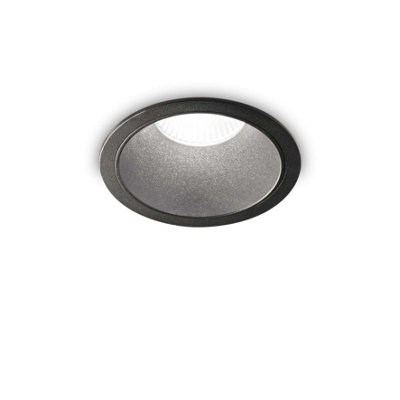 Ideal Lux Game Integrated LED Round Recessed Downlight Black 1100Lm 3000K