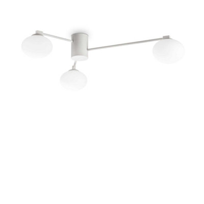 Ideal Lux Hermes 3 Light 90cm Globe Ceiling Light White